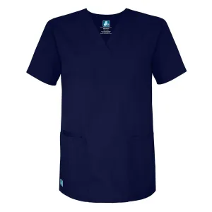 Adar Universal Unisex V-Neck 2 Pocket Scrub Top Navy L